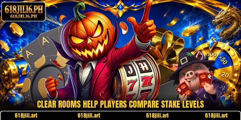 Clear rooms help players compare stake levels