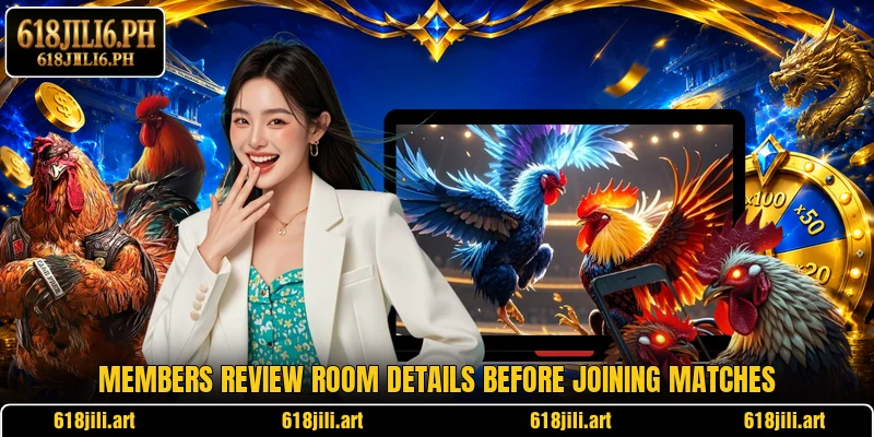 Members review room details before joining matches