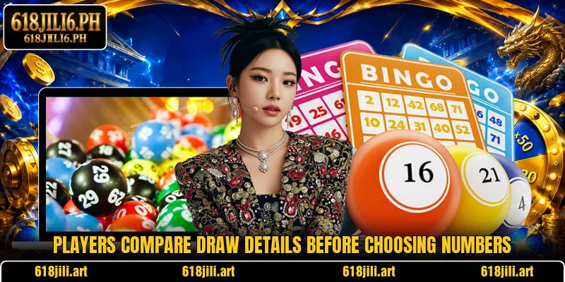 Players compare draw details before choosing numbers