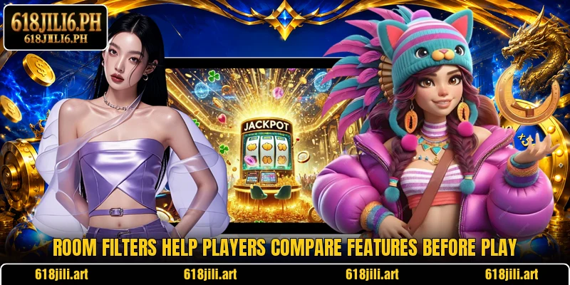 Room filters help players compare features before play