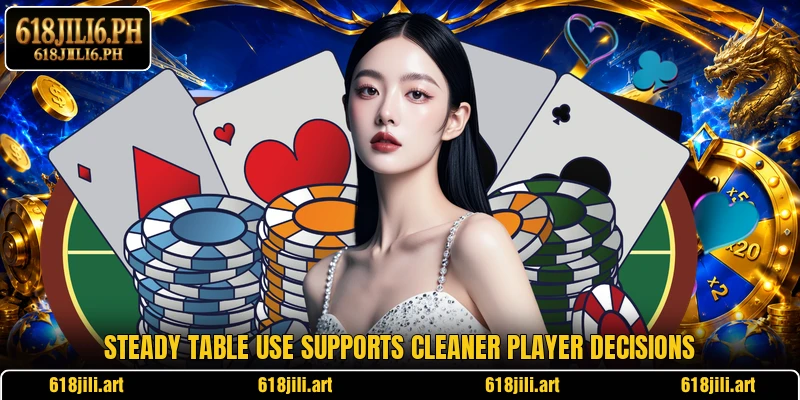 Steady table use supports cleaner player decisions