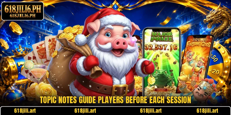Topic notes guide players before each session