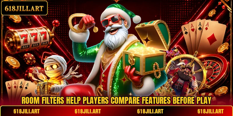 Room filters help players compare features before play